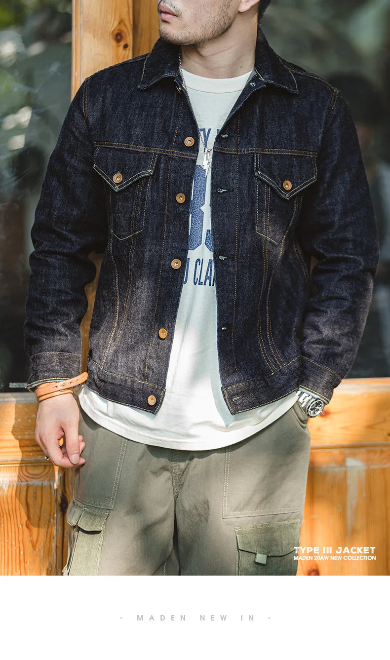 Maden Classic 14.8OZ Type III Jacket for Men Slim-fit