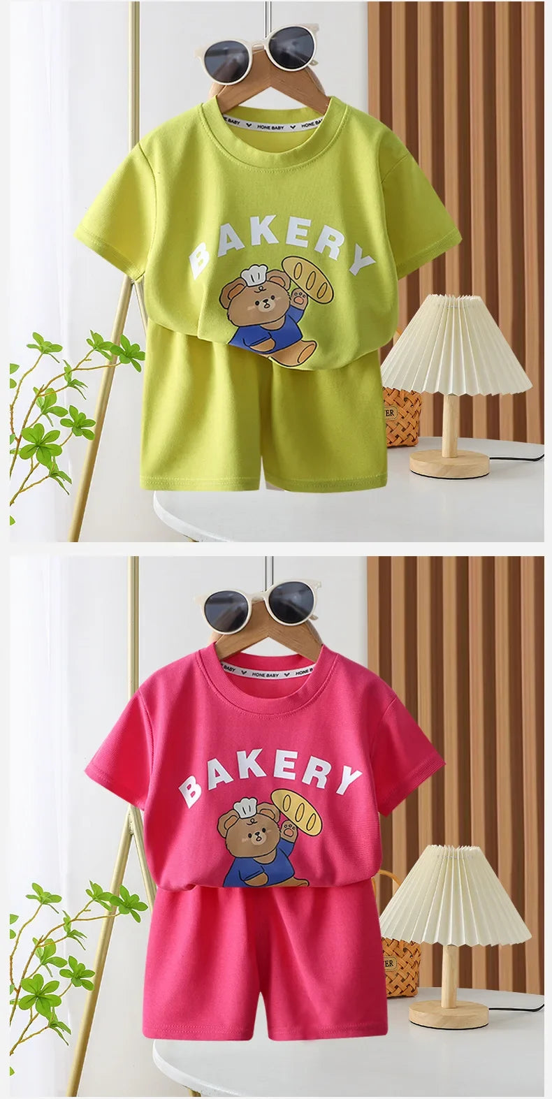 2Pcs Children Tshirt Shorts Sets Baby Summer Clothes.