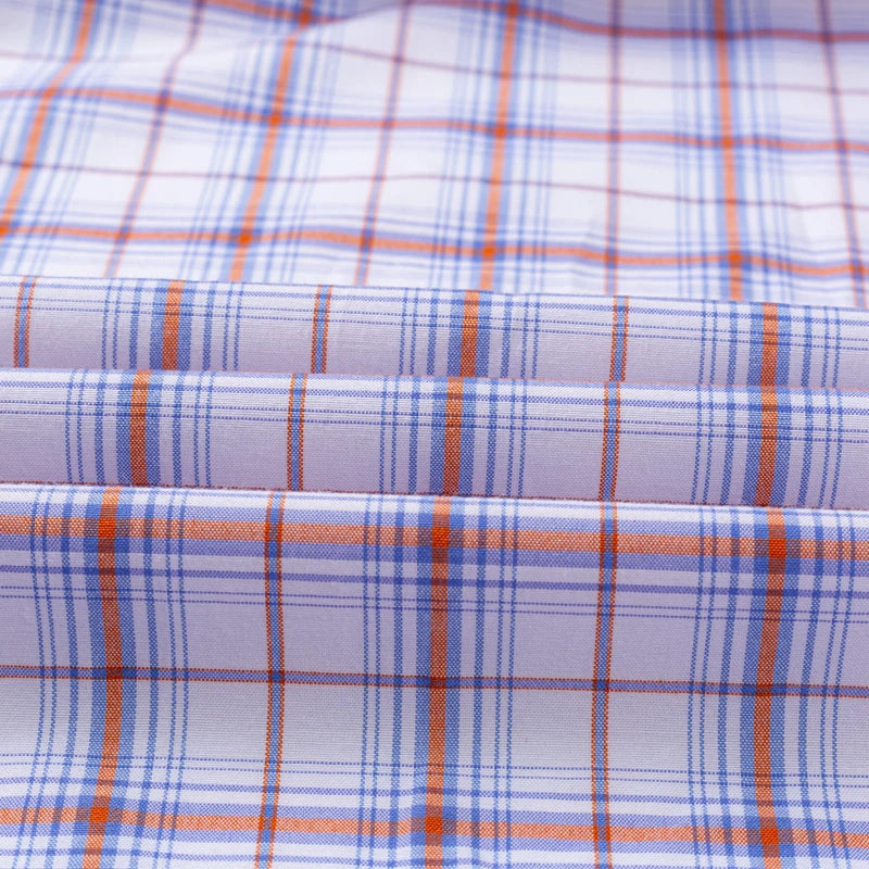 Men's Plaid Shirts Long Sleeve Cotton Checked Shirt