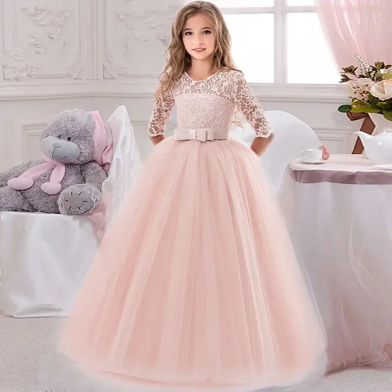 Children Princess Girls Party Wear Kids Christmas Dress.