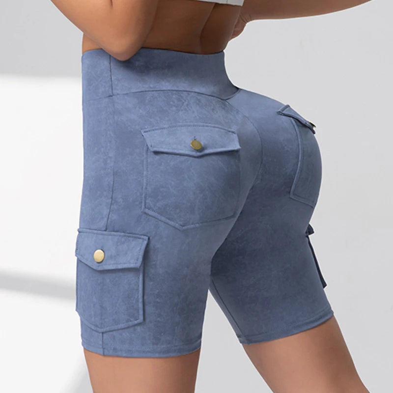 1/3 PCS Washed Print Work Pocket Women Leggings.