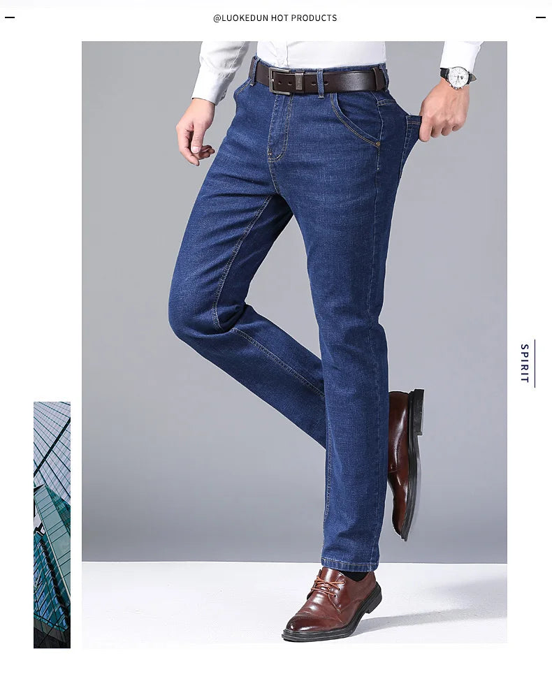 New Men Light Luxury Stretch Slim Fit Pants Comfortable Soft