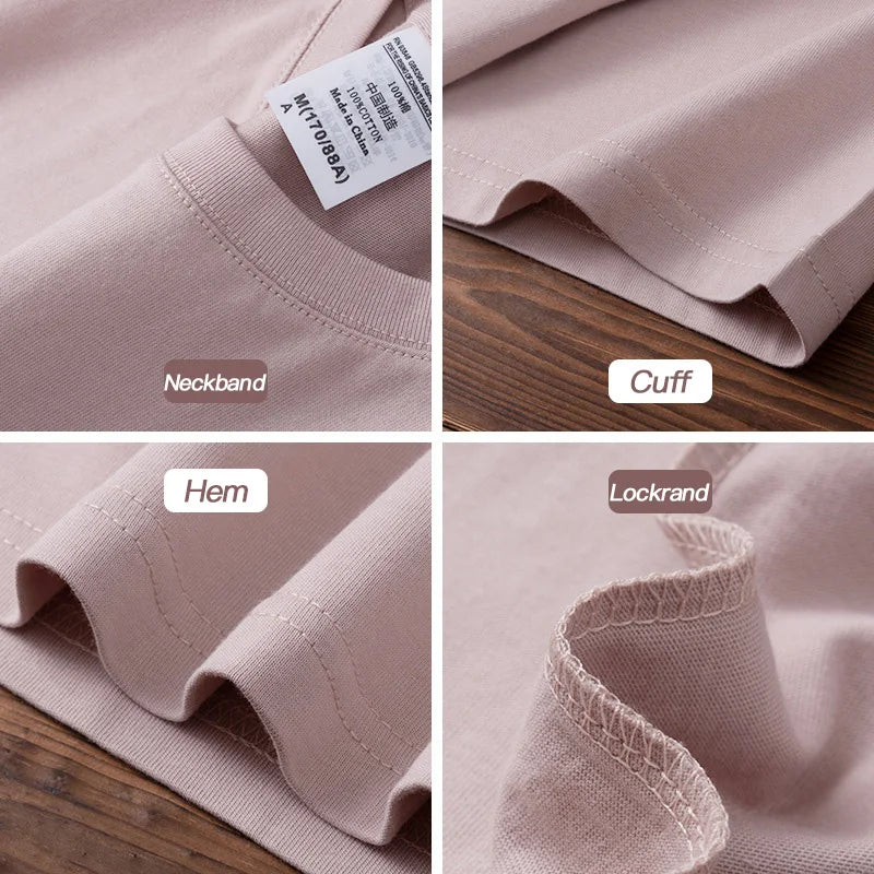 Combed Cotton Tees Tshirts Mens Solid Tops Woman