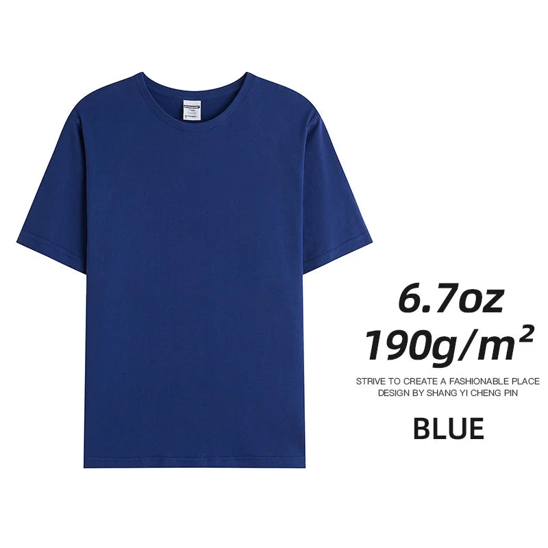 Combed Cotton Tees Tshirts Mens Solid Tops Woman