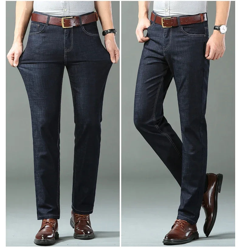 New Ice Silk Thin Denim Jeans For Men