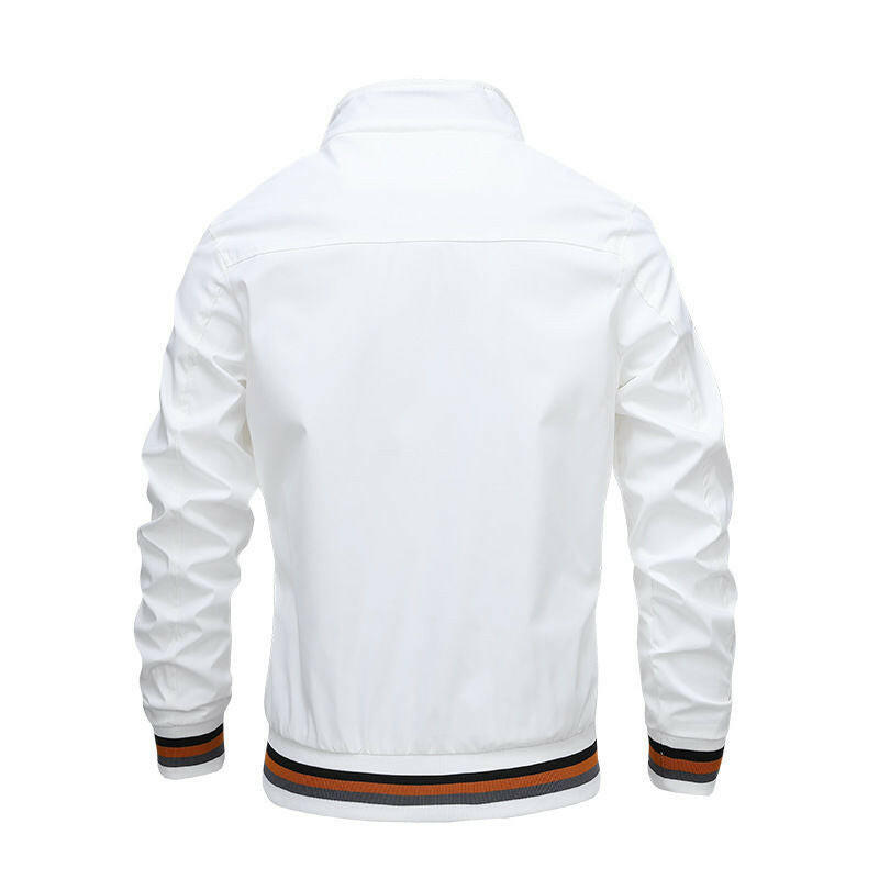 Autumn and Winter Men's Stand Collar Casual Zipper Jacket.