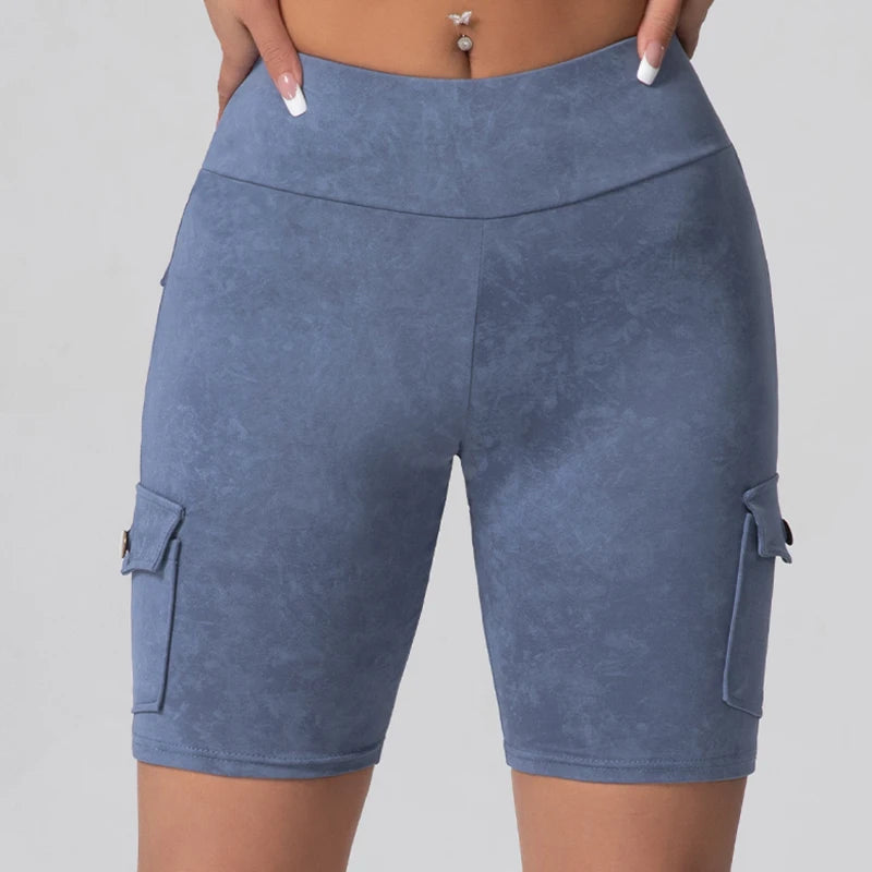 1/3 PCS Washed Print Work Pocket Women Leggings.
