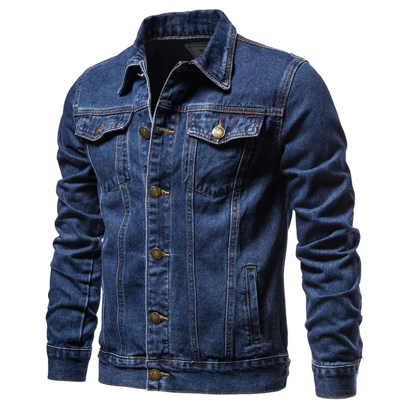 Men Solid Denim Jackets Fashion
