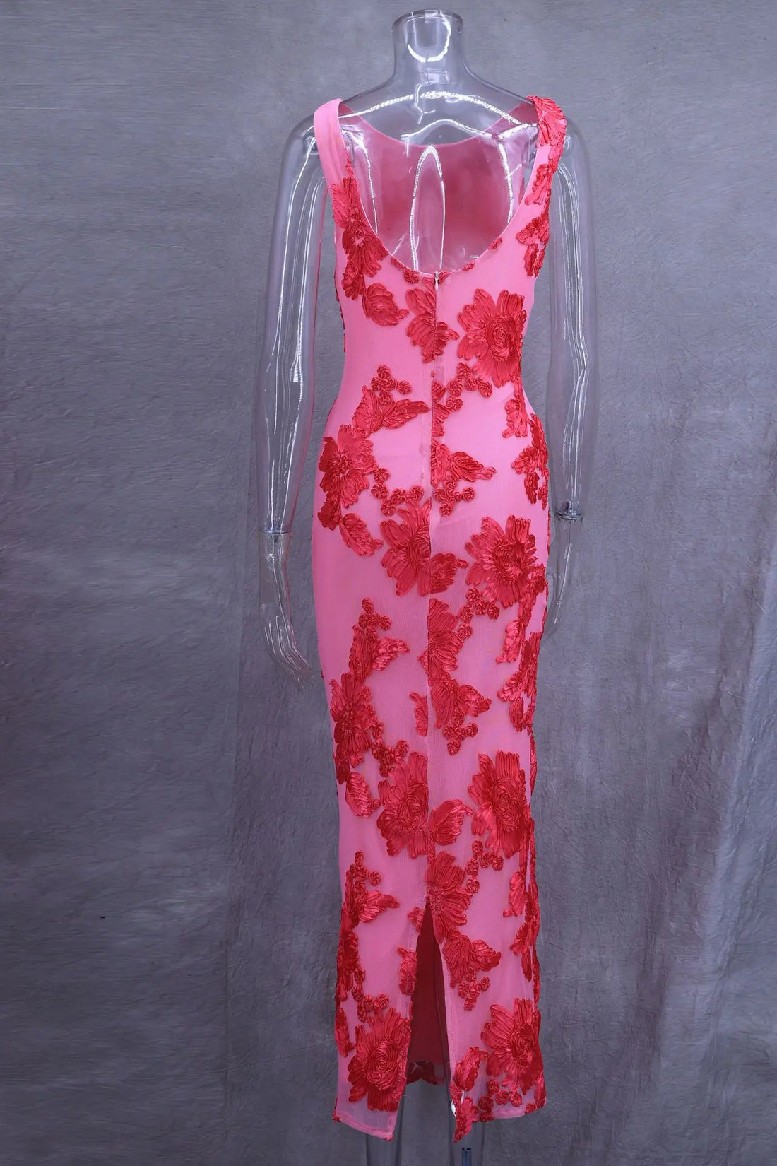 VEITCHE Elegant Women Sleeveless 3d Flowers Party Dress.