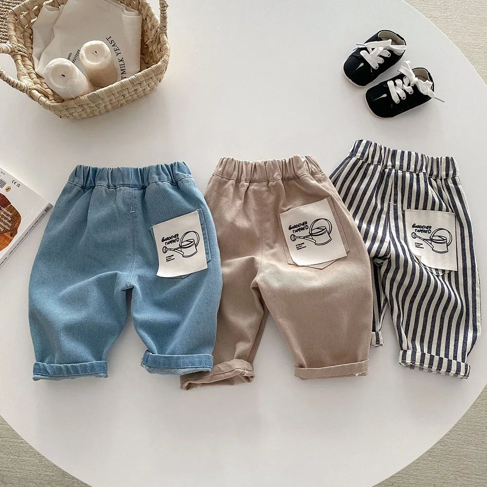 MILANCEL 1-5Y Children Jeans Boys Denim Pants.