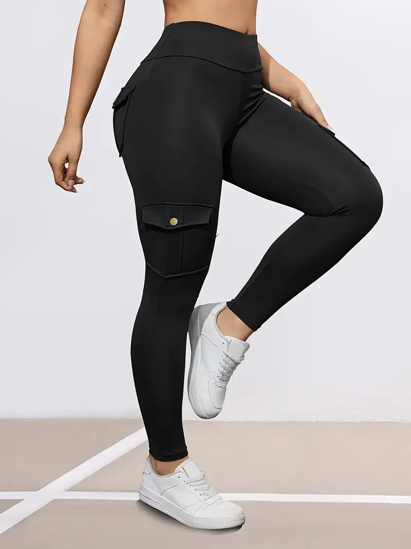 1/3 PCS Washed Print Work Pocket Women Leggings.