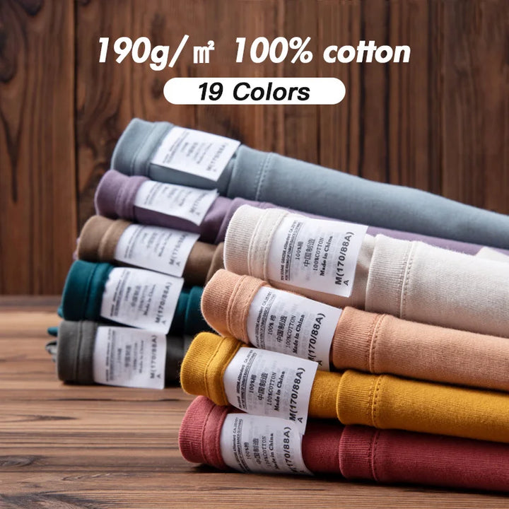Combed Cotton Tees Tshirts Mens Solid Tops Woman
