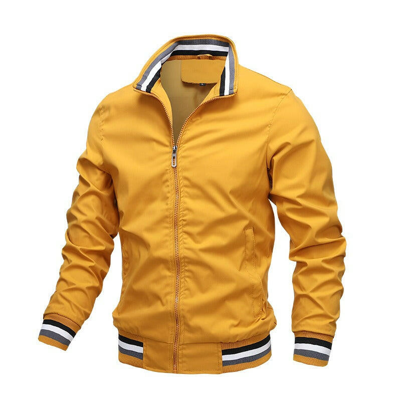Autumn and Winter Men's Stand Collar Casual Zipper Jacket.