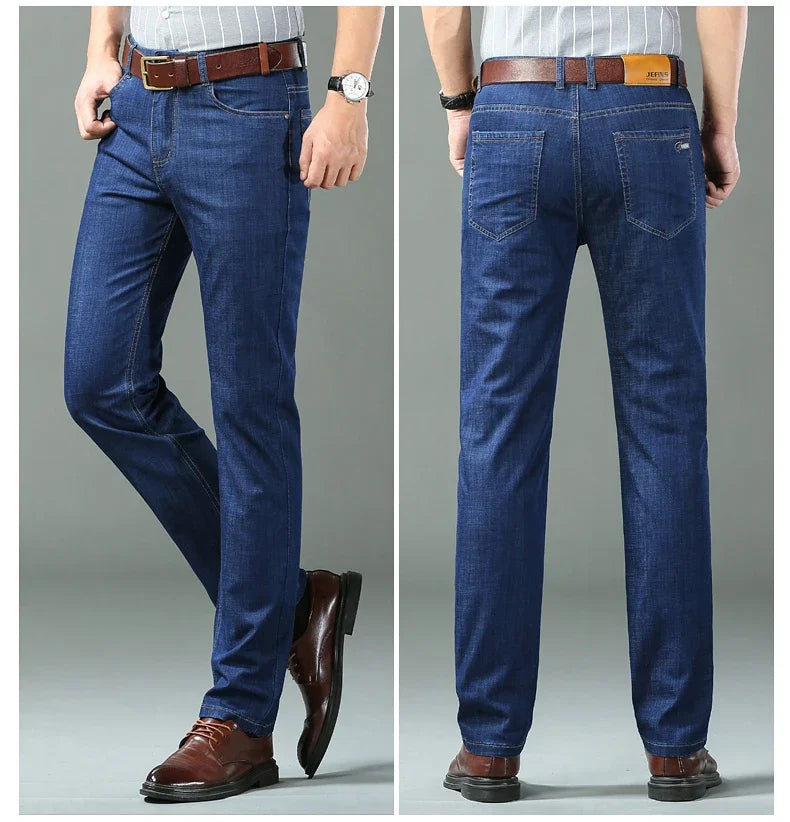 New Ice Silk Thin Denim Jeans For Men