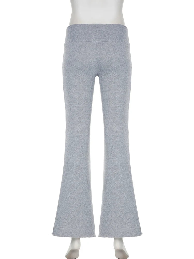 IAMSURE Casual Sexy Basic Solid Flare Pants.