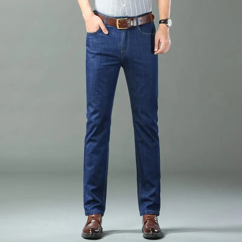 New Ice Silk Thin Denim Jeans For Men
