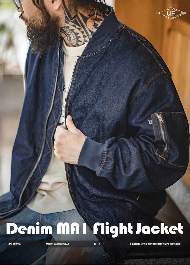 Maden Vintage Denim MA-1 Flight Jacket