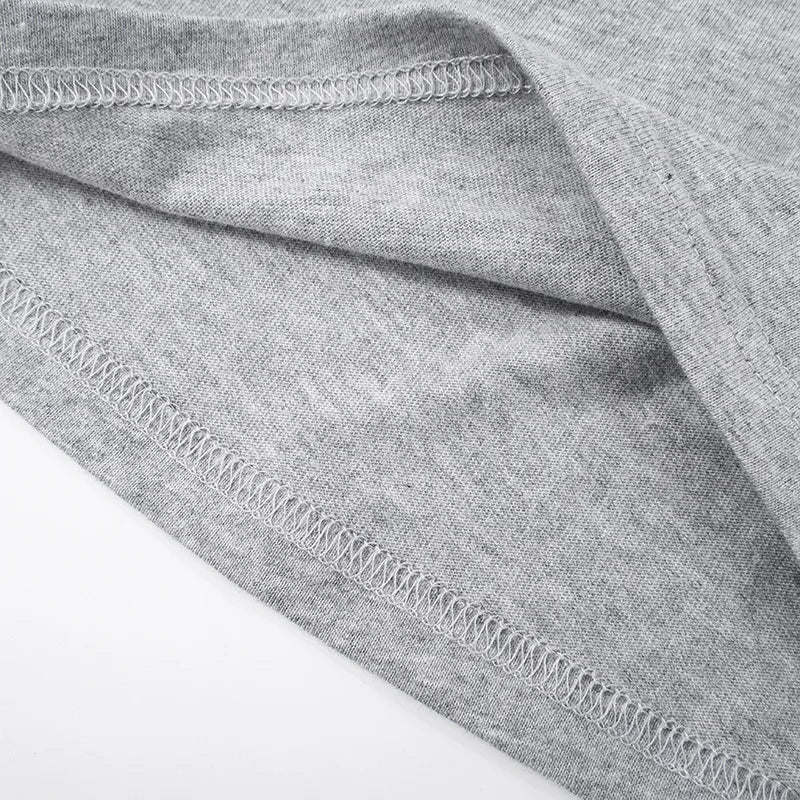 Fashion Casual Solid Gray Cropped T-shirt