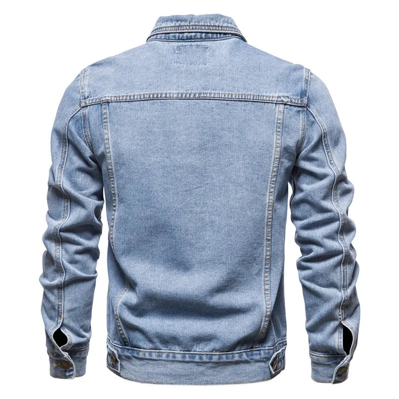 Men Solid Denim Jackets Fashion