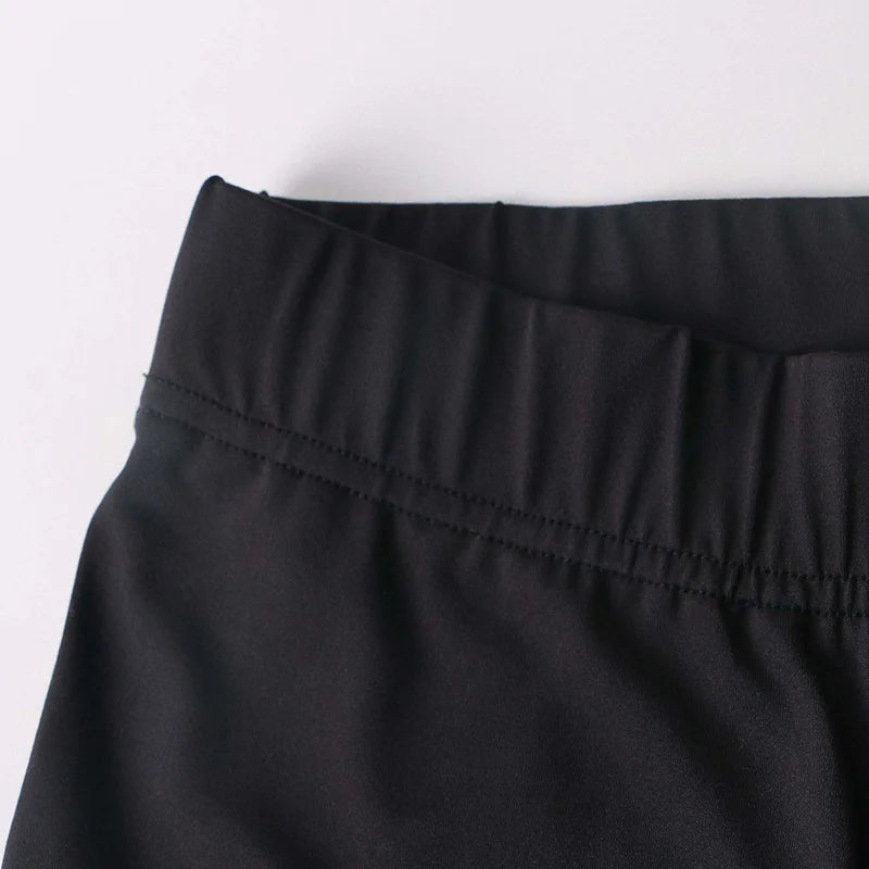 Korean Fashion Winter Black High Waisted Skinny Y2K Women Pants.