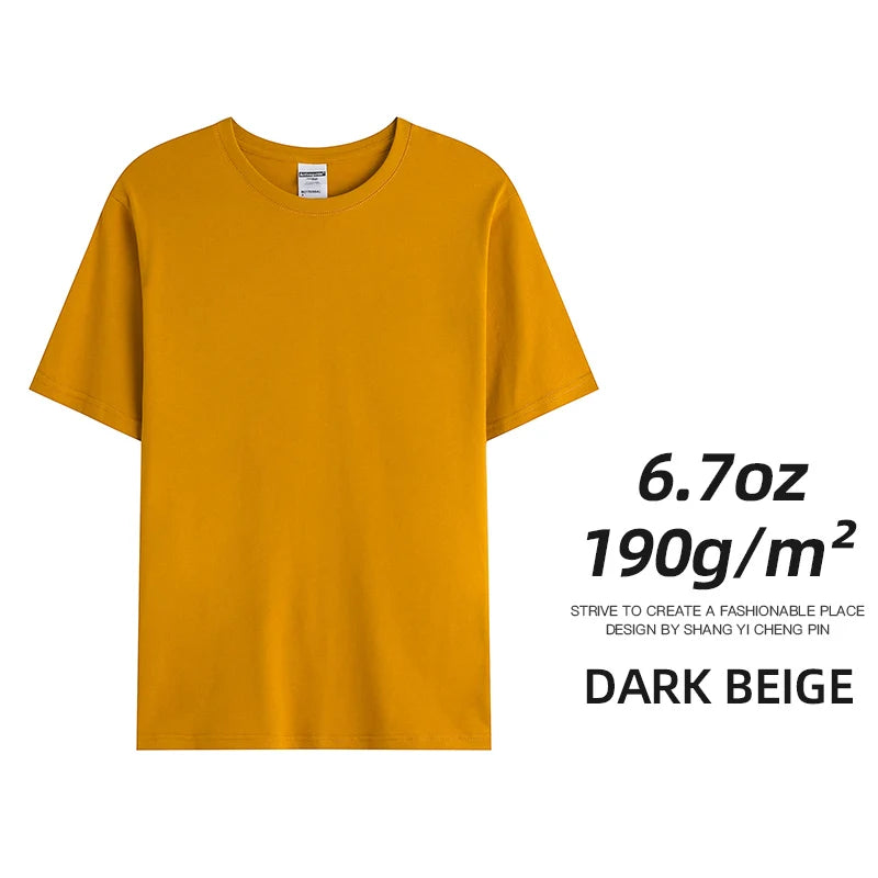 Combed Cotton Tees Tshirts Mens Solid Tops Woman