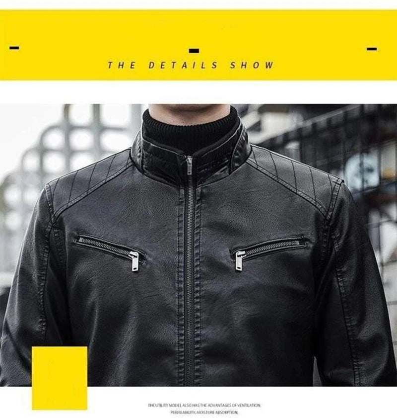 Men Leather Suit Jacket Men Slim Fit Short Coat
