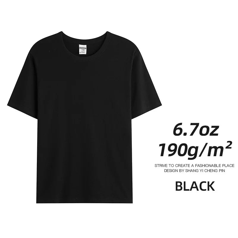 Combed Cotton Tees Tshirts Mens Solid Tops Woman