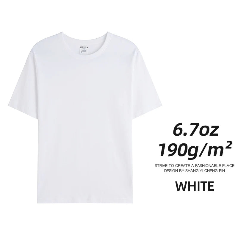 Combed Cotton Tees Tshirts Mens Solid Tops Woman