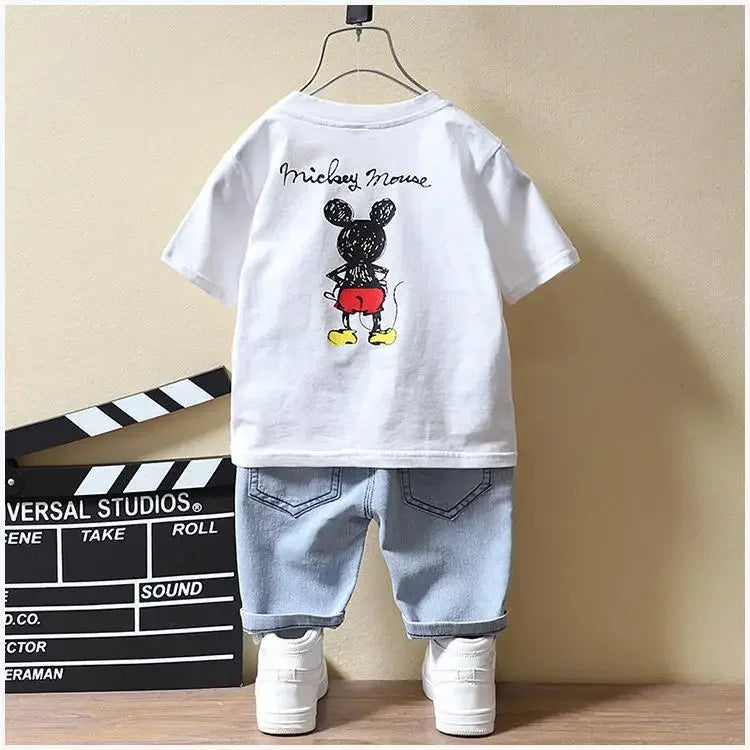 Baby Boys Clothing Fashion Mickey Mouse T-shirt+Shorts.