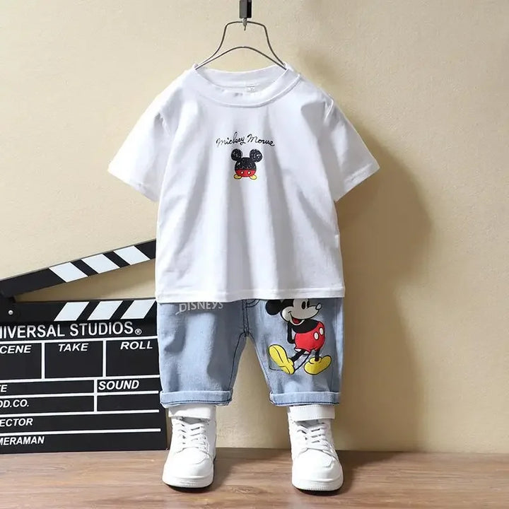 Baby Boys Clothing Fashion Mickey Mouse T-shirt+Shorts.