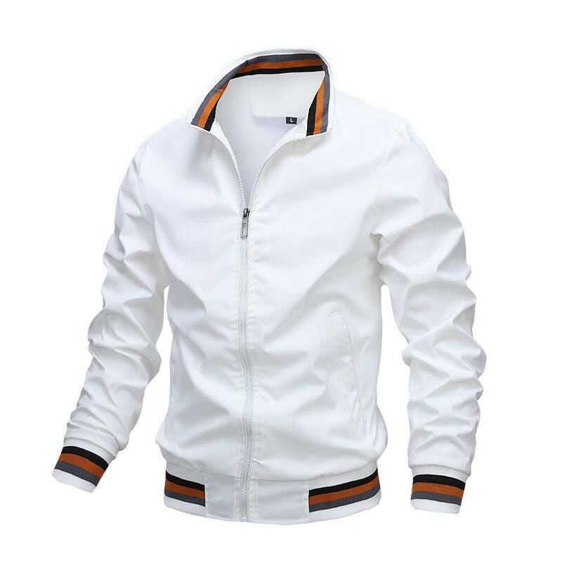 Autumn and Winter Men's Stand Collar Casual Zipper Jacket.