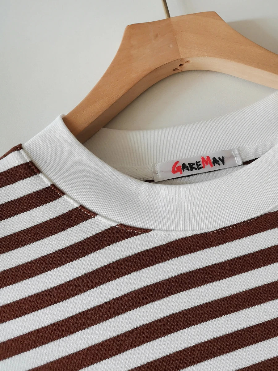 Women's Striped T-shirt 95% Cotton Oversized.