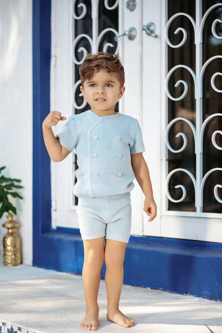 Summer Blue Shabbos collection sister brother matching.
