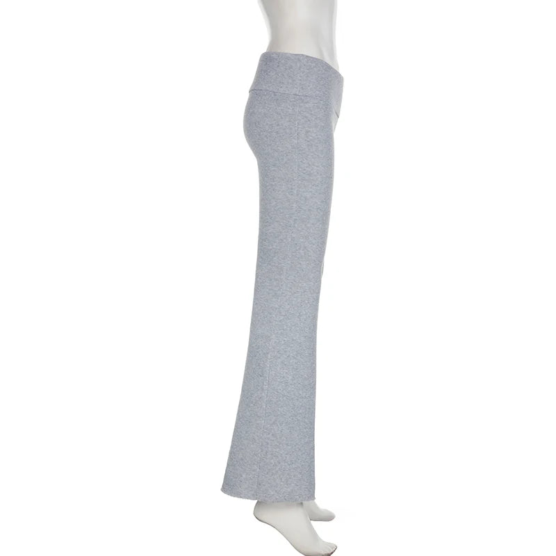 IAMSURE Casual Sexy Basic Solid Flare Pants.