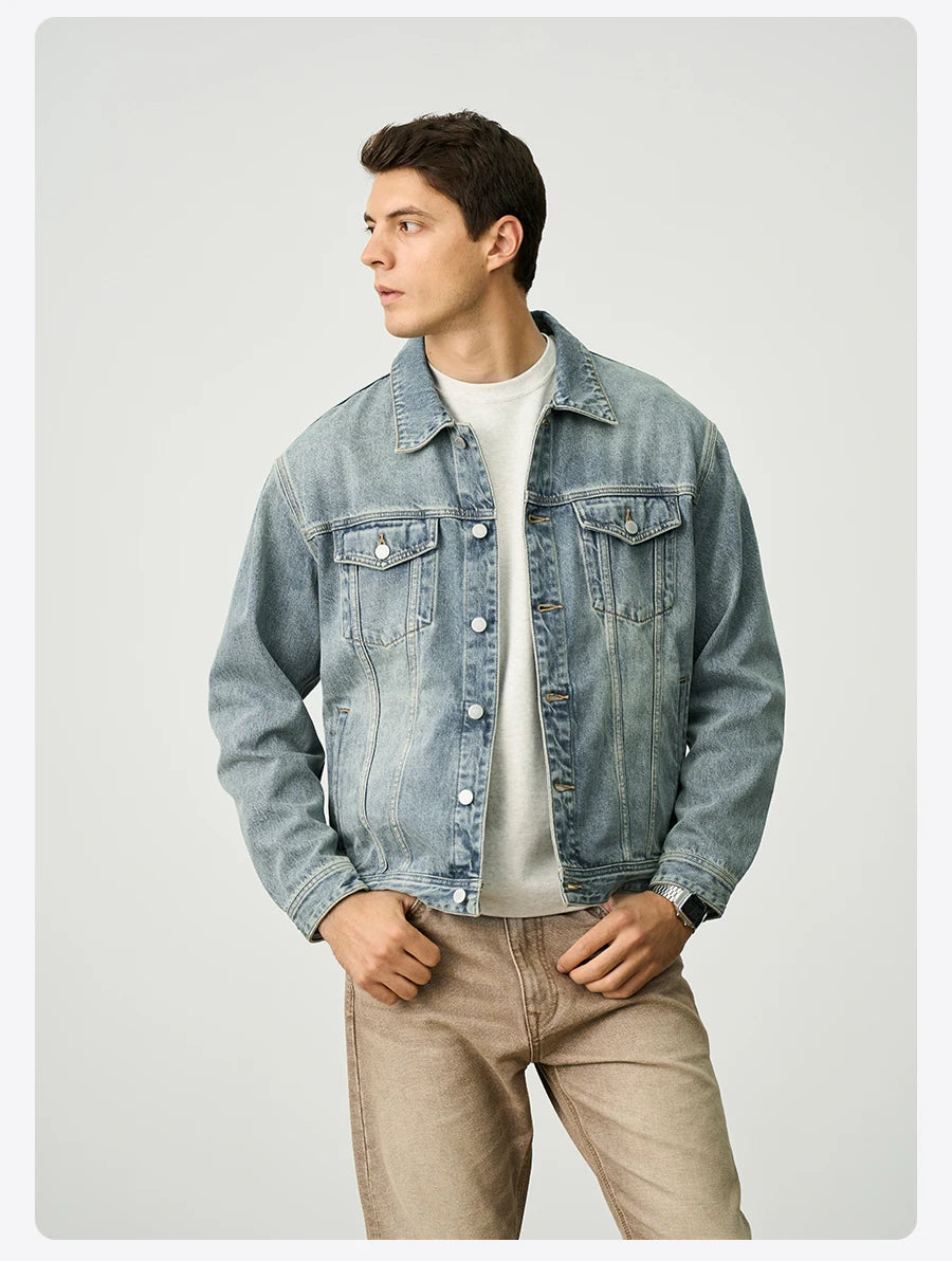 SIMWOOD 2025 Autumn New Oversize 12.5oz Classical Denim Jackets