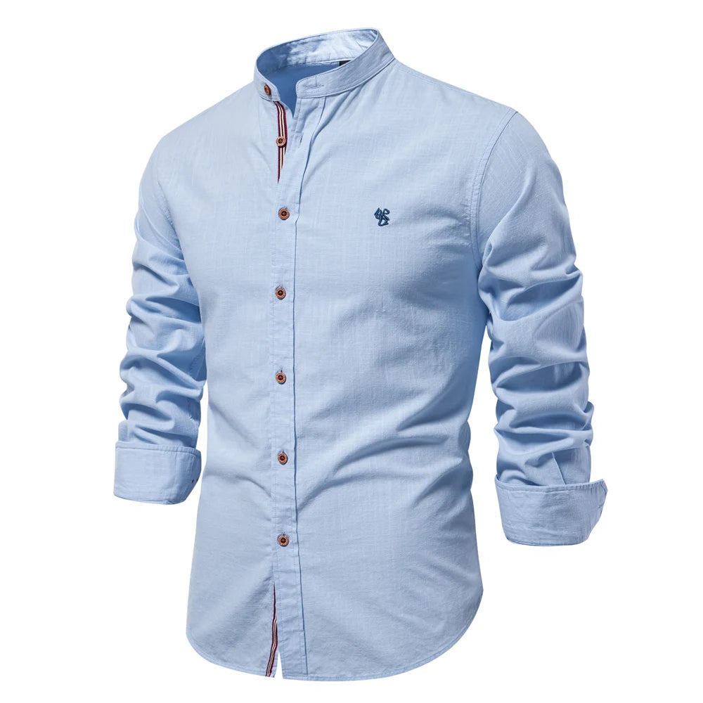 AIOPESON 100% Cotton Social Shirt Men