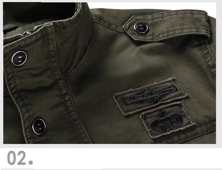 Casual Army Military Jacket Men Plus Size