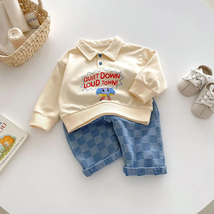 MILANCEL 1-5Y Children Jeans Boys Denim Pants.