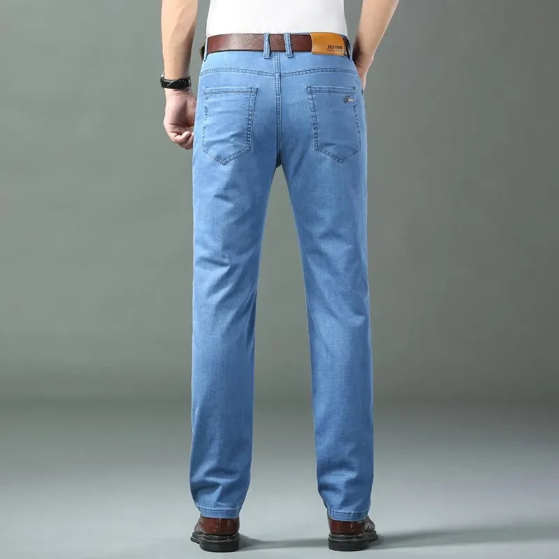 New Ice Silk Thin Denim Jeans For Men