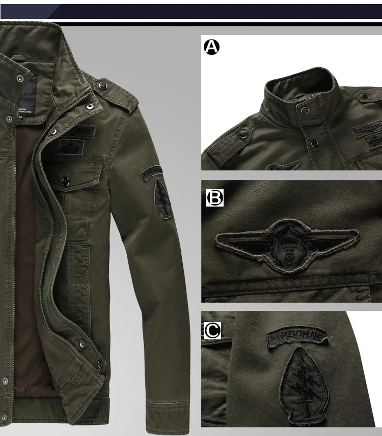 Casual Army Military Jacket Men Plus Size