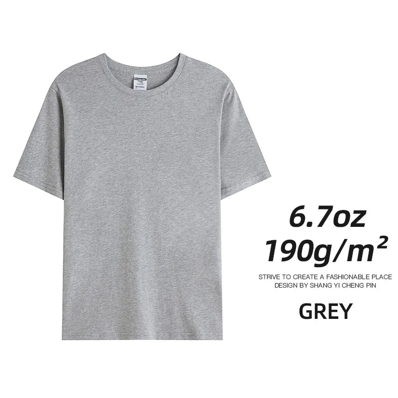 Combed Cotton Tees Tshirts Mens Solid Tops Woman