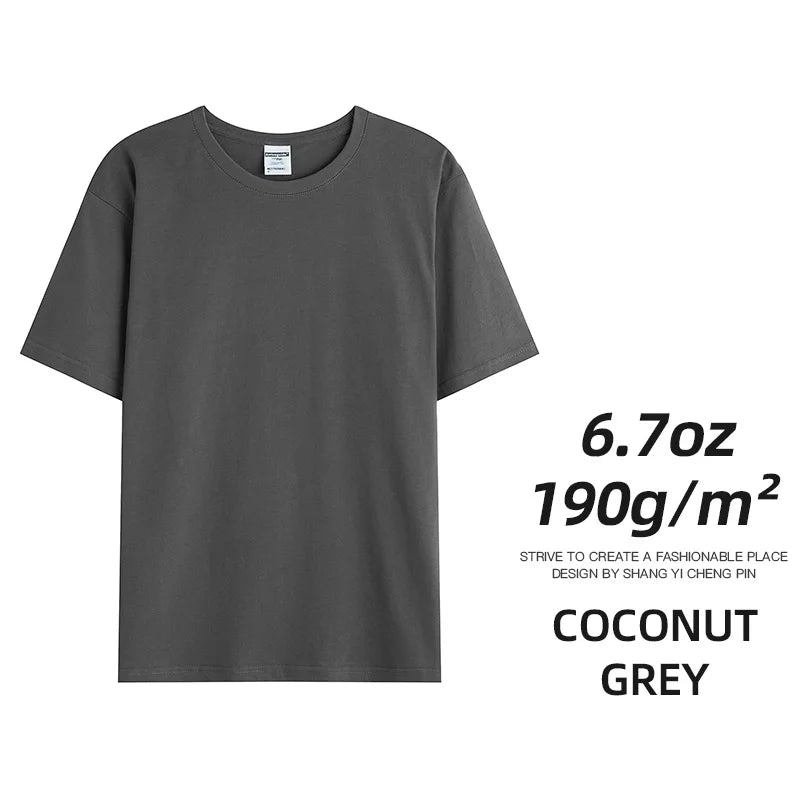 Combed Cotton Tees Tshirts Mens Solid Tops Woman