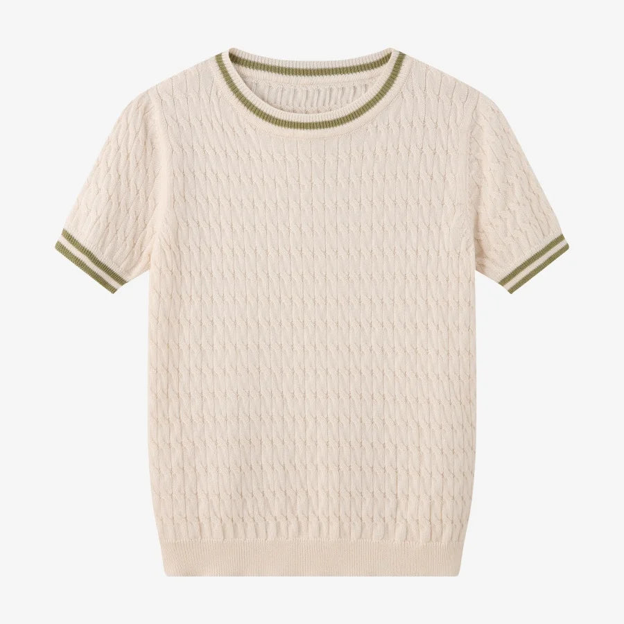 Summer Smocking dress Beige Floral & Cableknit collection for girls.