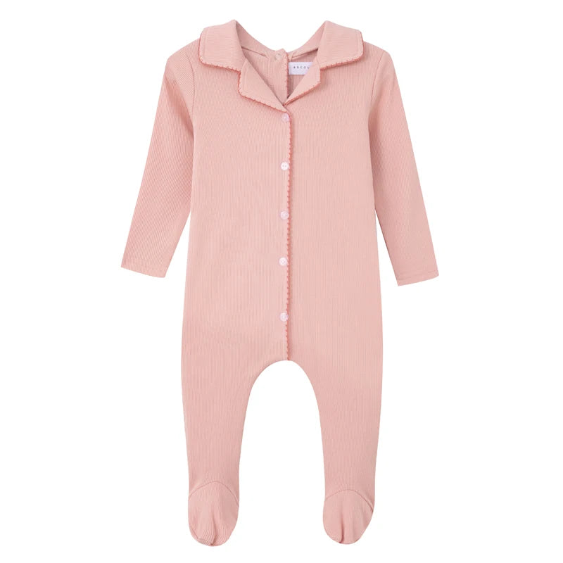 New girl boy set kids fashion clothes baby stretchy with cute collar.