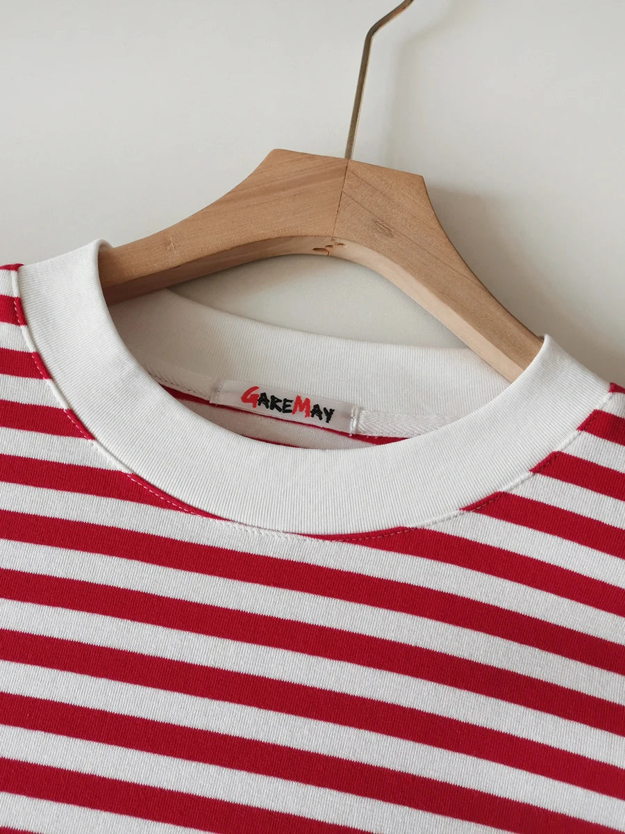 Women's Striped T-shirt 95% Cotton Oversized.