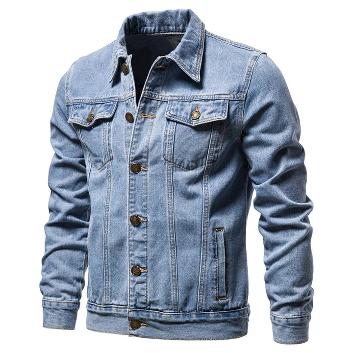 Men Solid Denim Jackets Fashion
