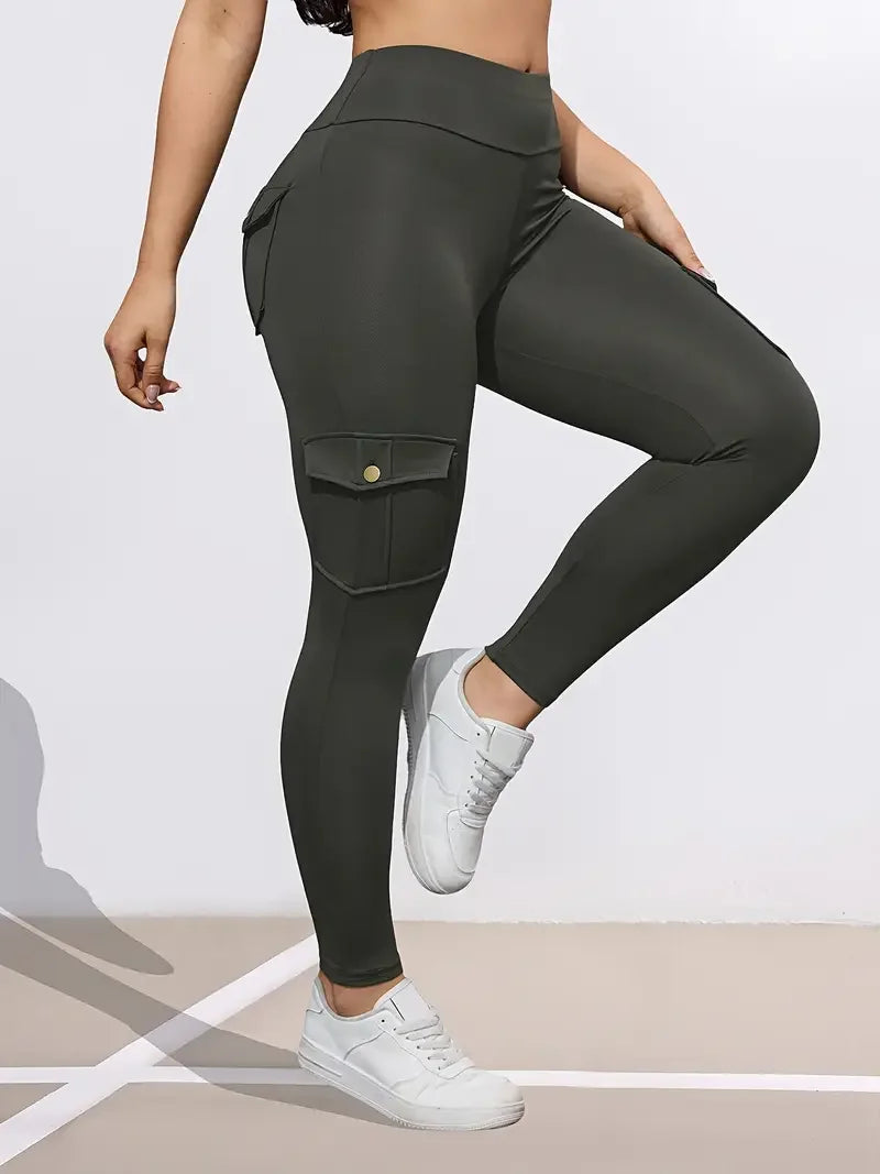 1/3 PCS Washed Print Work Pocket Women Leggings