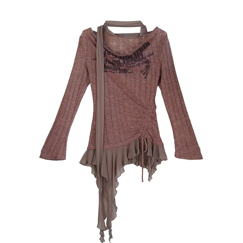 Karrcat Grunge Aesthetics Knitted Tops.