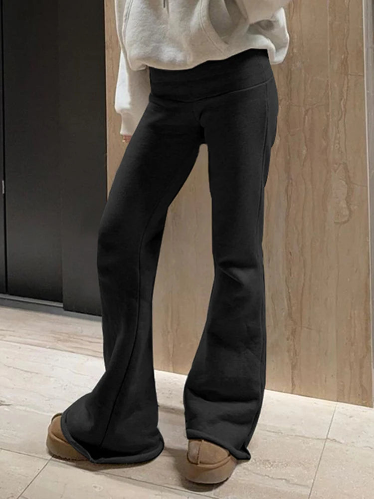 IAMSURE Casual Sexy Basic Solid Flare Pants.