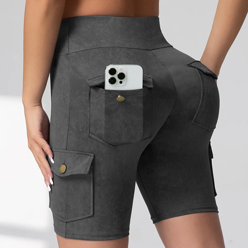1/3 PCS Washed Print Work Pocket Women Leggings